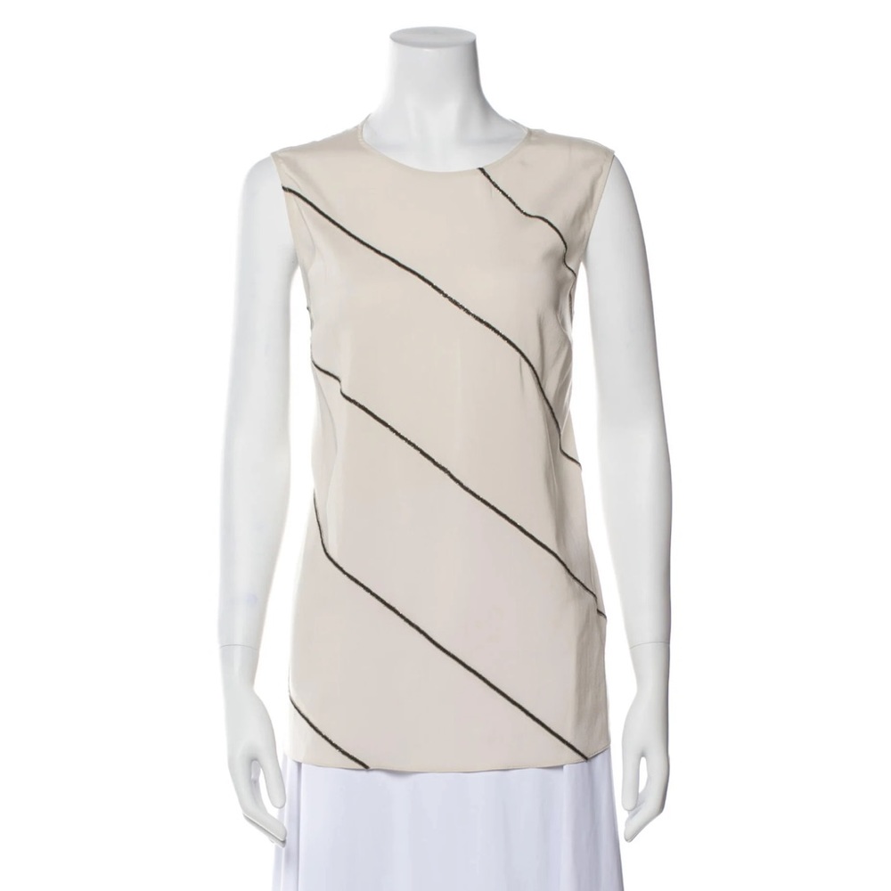 BRUNELLO CUCINELLI Monili Accent Silk Tank - LARGE